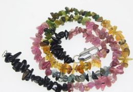 Colliers multicolors tourmaline ronde / baroque / rondelle facette 34 mm 40 cm fppj perles en gros
