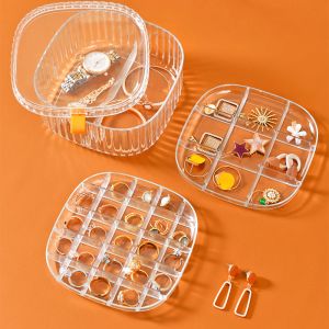 Kettingen Meerlagige sieraden opslagkas ring oorrang kettingketting horlogedas dunne dunne plastic organizer display draagtjes cases