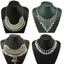 Kettingen multistyle vintage munt choker ketting voor vrouwen boho Afghaanse etnische zigeuner inheemse tribale jurk Turkse Pakistan Indiase sieraden