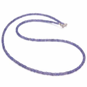 Colliers Collier de perles de pierres précieuses de Tanzanite bleue naturelle 18 pouces bracelet restaurer Yoga énergie pratique manchette bricolage chaîne colorée