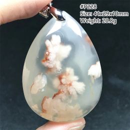 Colliers Naturel Cherry Agate Collier Pendant pour femmes Lady Man Wealth Love Gift Crystal Silver Beads Stone Rare Gemstone Jewelry Aaaaa
