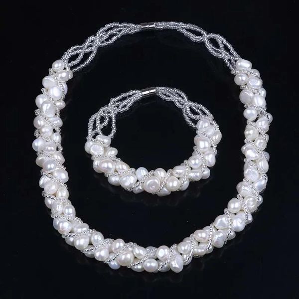 Colliers Natural Enthater Pearl Handmade Bijoux Bijoux Bracelet Collier pour femmes Gift Bridal