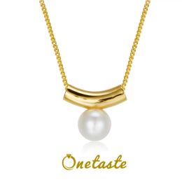 Colliers Perle naturelle 8mm perle 925 argent plaqué or pendentif collier femmes Style français minimaliste Chic Sautoirs colliers 2023 nouveau