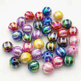 Colliers Nouvelles arrivages!16 mm 100pcs Effet UV Perles rondes pour les pièces de bricolage de Noël / boucle d'oreille / collier.