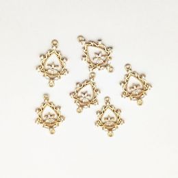 Necklaces New Arrival 30x20mm 40pcs Cubic Zirconia/copper Connector for Necklace/earrings Diy Making Parts,jewelry Findings & Components