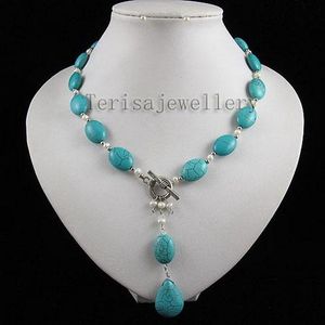 Kettingen Nieuwe Collectie Terisa Parel Juwelier Blauw Turquoise Witte Kleur Natuurlijke Zoetwaterparel Ketting Charmante Vrouwen Gift