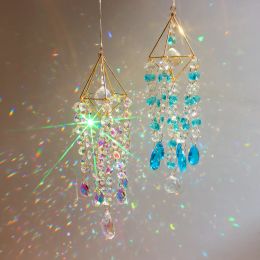 Colliers Nouveaux carillons éoliens en cristal suspendus prismes lumière chasseur receveur fenêtre rideau bijoux pendentif lustre maison jardin voiture chambre décor