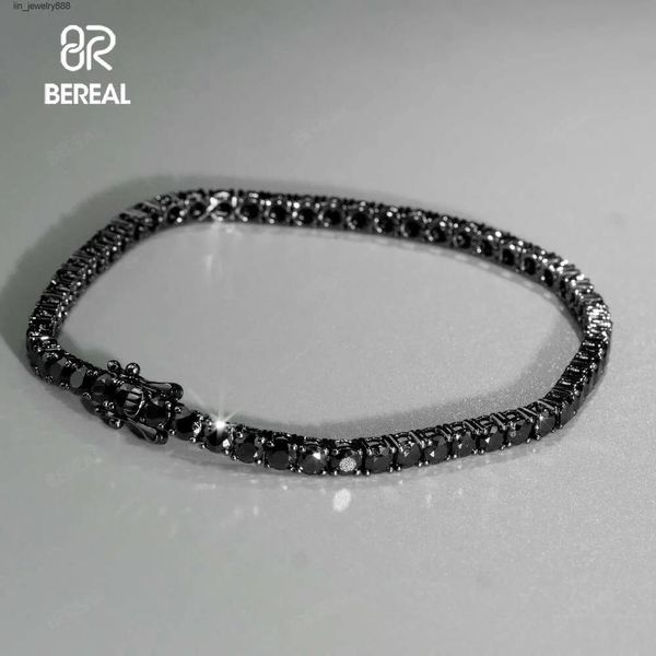 Colliers Nouveau design noir Vvs Moissanite Tennis chaîne collier passe diamant testeur glacé diamant 925 bracelet en argent pour hommes femmes