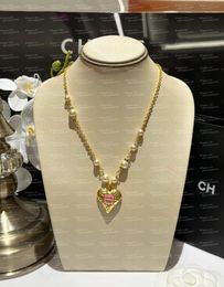 Colliers Nouveau collier de créateur de qualité supérieure pour femmes, mode C lettres pendentif colliers de luxe coeur amour perle colliers chaîne bijoux accès