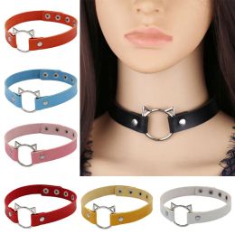 Colliers New Fashion Cat Ear Pu Leather Choker Collier Femmes Chocker Colliers ACCESSOIRES