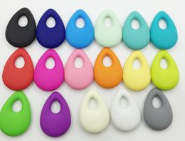 Colares Novos itens Teardrop Silicone mordedor pingente Colar com 80 CM de comprimento para bebê mastigar