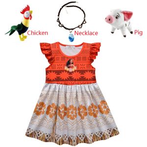 Colliers New Kids Girls vêtements cosplay costumes robe princesse moana vaiana fête robe halloween costume collier poussin