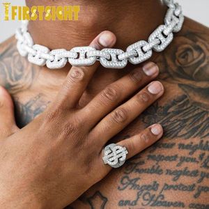 Kettingen Nieuwe Miami 19mm Big Box Sluiting Cubaanse Link Ketting Bedel Goud Zilver Kleur Iced Out Bling CZ Zirkoon Heren Dames Hip Hop Sieraden