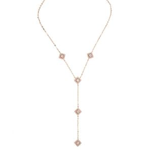 Colliers Nouvelle couleur argent pendentif carré larme goutte à goutte charme Lariat Y forme sexy femmes été chanceux long collier 41 + 5 cm chaîne