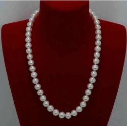 Kettingen new24 inch aaaa Japanse akoya 910 mm witte parel ketting gele clasp