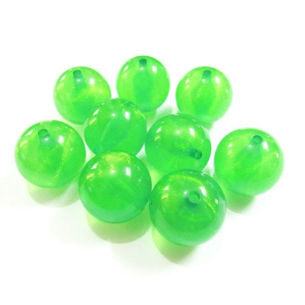 Colliers les plus récents!Perles de paillettes d'illusion transparente vert foncé de 12 mm / 20 mm pour collier / bijoux