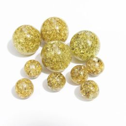 Colliers les plus récents 20 mm 100pcs / sac de perles de résine avec papier d'or pour enfants gros