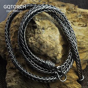 Colliers Collier nordique chaîne 925 argent sterling 45mm bijoux punk fabriqués à la main pour hommes avec fermoir à crochet