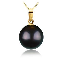 Collane Ninfa Tahiti naturale Perla nera 812mm Collana di gioielli in oro puro con perle Ciondolo Au750 Regalo per feste femminili pregiate
