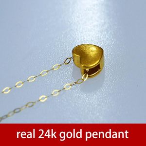 Kettingen Nimf Echte Gouden Sieraden Ketting Hart Hanger Solid Pure Au750 Ketting voor Vrouwen Party Fijne Sieraden D504