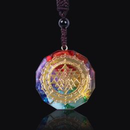Colliers pendentif Orgonite Sri Yantra collier géométrie sacrée Chakra énergie collier méditation bijoux