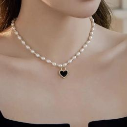 Colliers Pearl Heart Collier Collier de coull