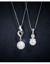 Colares Colar de pérolas feminino corrente de clavícula jóias pingente de prata esterlina