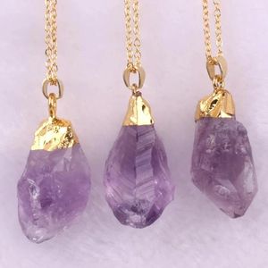 Kettingen hanger alle natuurlijke amethisters gele paarse kwarts kristallen ketting sieraden maken edelsteen stenen slinger voor vrouwen