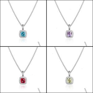 Kettingen hanglakkende mannen sieradenontwerpers gedraaid ketting petite bluetopaz zwart onyx amethist granaat diamant juweel dhgarden dhdzg