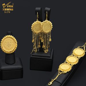 Colliers Pendentif Colliers ANIID Dubaï Plaqué Or Coin Collier Bracelet Ensembles De Bijoux Pour Femmes Africaines Éthiopiennes De Mariée De Mariage De Luxe Je