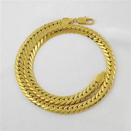 Colliers avec pendentif en or jaune massif 18 carats, rempli de 24, 10mm, 85g, chaîne à chevrons, collier pour hommes, GF Jewelry269w