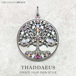 Colliers pendentif romantique arbre coloré, 2022 été tout nouveau Bijoux naturels Europe Bijoux Sterling Sier bohême cadeau pour femme