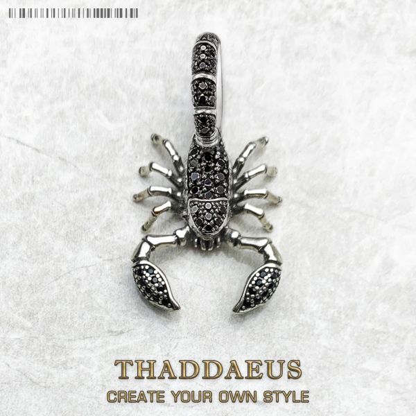 Colliers avec pendentif Scorpion noir, flambant neuf, bijoux à la mode européenne, accessoires en argent Sterling 925, cadeau pour femmes et hommes rebelles