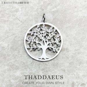 Colliers pendentif arbre flambant neuf, bijoux romantiques à la mode, accessoires européens, cadeau naturel en argent Sterling pour femmes