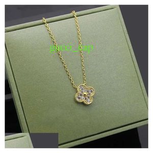 Kettingen Hanger Womens Designer Gesp Fl Diamond Ketting Mode Enkele Bloem Klavertje Vier Cleef Gold Drop Delive Dhkfw Ower