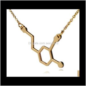 Collares colgantes entrega directa 2021 10 Uds. Moléculas de dopamina fórmula química hormona estructura Molecular 5-Ht colgante collar enfermera judía