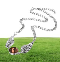 colliers pendentifs pour sublimation ailes d'ange colliers pendentif femmes bouton bijoux transfert bricolage consommables en gros 817698165765658