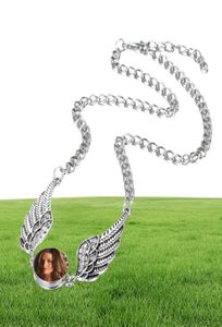 colliers pendentifs pour sublimation ailes d'ange colliers pendentif femmes bouton bijoux transfert bricolage consommables en gros 817698168234591