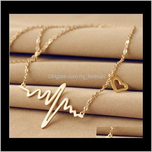 Collares Colgantes Jewelrygoldsier Necklac Jewelry Acero inoxidable Unique Lifeline Pulse Gift Pendant para mujeres Heartbeat Ps0533 Drop Deliv