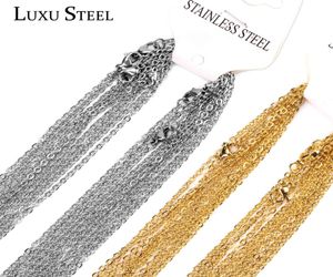 Kettingen Hangers Luxusteel Gold Chain 10pcSlot 2mm1mm Roestvrij staal Rolo Link Cuban Tennis Necklace Diy Jewelry4851786