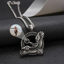 Colliers Personnalisé personnalisé Photo Projection Photo collier en acier inoxydable hommes collier Couple bijoux petit ami cadeau commémoratif