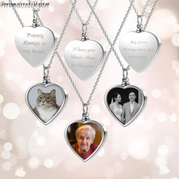 Colliers personnalisés maître plus récent le plus récent texte personnalisé Crémation Urn Heart Collier For Ashes Crémation Savourée Bijoux Mémorial Pendant