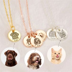 Collares Pet Retrato Pet Pet Pet Pet Collar Collar Collar Regalo de cumpleaños para amantes de mascotas Joya de retrato de mascota Joya para mascotas
