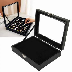 Kettingen Pin Vitrine Ordelijke Opslag Sieraden Houder Broche Medaille Badge Lade Organizer Desktop Weergave Ketting Container Case