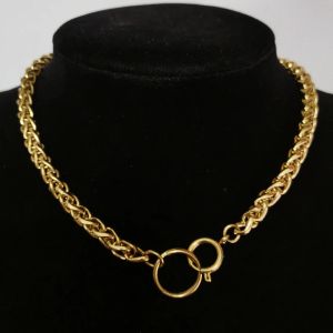 Colliers Punk Cuban Chokers Collier Femmes Collier Gold Couleur en acier inoxydable Chunky Chain Cercle Cercle Collier Hip Hop Homme Bijoux Neck