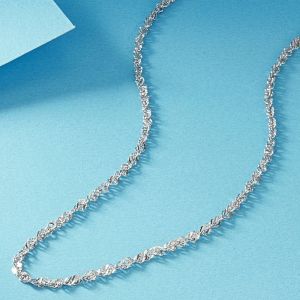 Kettingen Echte Pure Platinum 950 Chain Women Lucky Twisted Singapore ketting 3.94G/41 cm