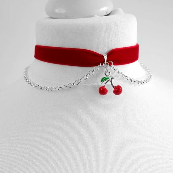 Colliers Red Velvet Cherry tour de coury avec chaînes bijoux de mode belle délicatesse nouveauté 2020 Nouvelle femme petite amie Gift Collier Collier