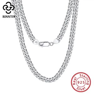 Colliers Rinntin italien 925 argent Sterling 3.6mm coupe diamant cubain lien chaîne collier pour femmes hommes argent cou chaîne bijoux SC36