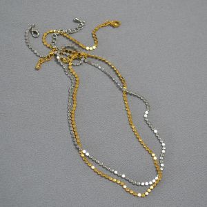 Kettingen eenvoudige delicate chockl Fijn goud vergulde messing glanzende kleine schijf mode dames ketting