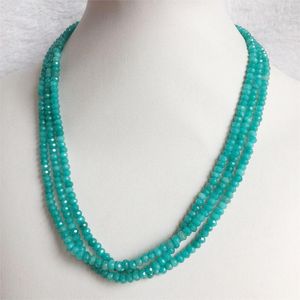 Kettingen Kleine 3*4MM Facet ite Jade Ketting voor Vrouwen Natuursteen Kralen Gem Choker Collares Abacus Sieraden